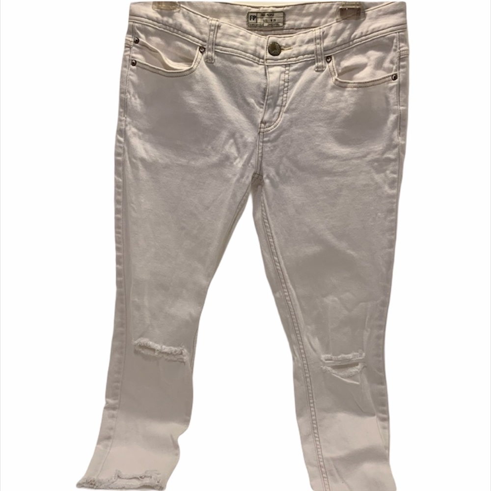Free people white denim jeans
